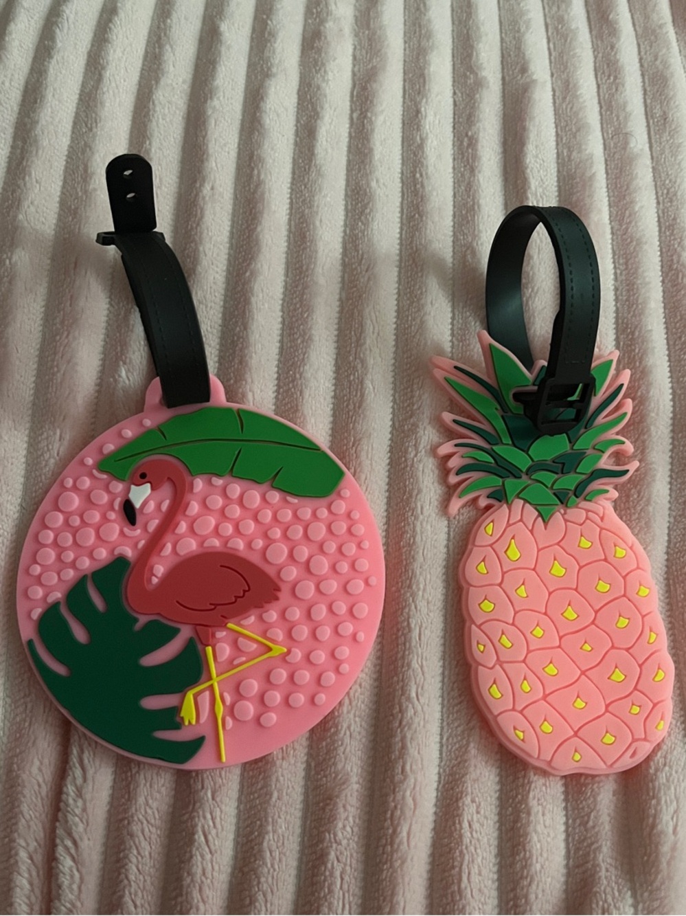 Pink Flamingo & Pineapple Luggage Tags - Set of 2